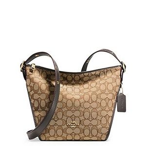 COACH Dufflette in Signature Khaki/Brown